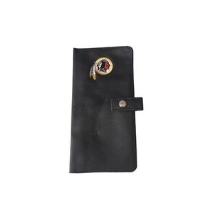 Vintage Washington Redskins NFL‎ Long Wallet Black Canvas Embroidered Logo KC